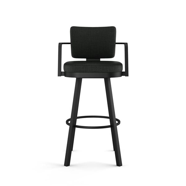 Amisco Industries Thea 26-in Swivel Counter Stool - Black Polyester/Black Metal