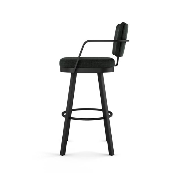 Amisco Industries Thea 26-in Swivel Counter Stool - Black Polyester/Black Metal