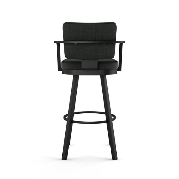 Amisco Industries Thea 26-in Swivel Counter Stool - Black Polyester/Black Metal