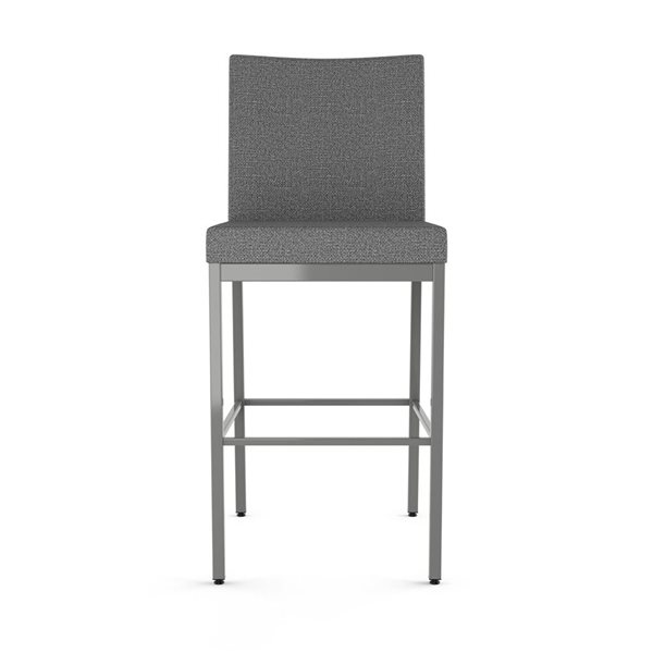 Amisco Industries Perry Plus 30-in Bar Stool - Grey Woven Fabric/Metallic Grey Metal
