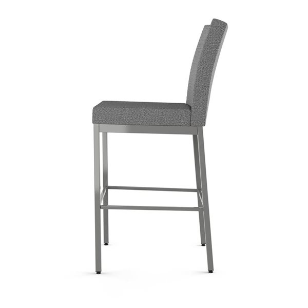 Amisco Industries Perry Plus 30-in Bar Stool - Grey Woven Fabric/Metallic Grey Metal