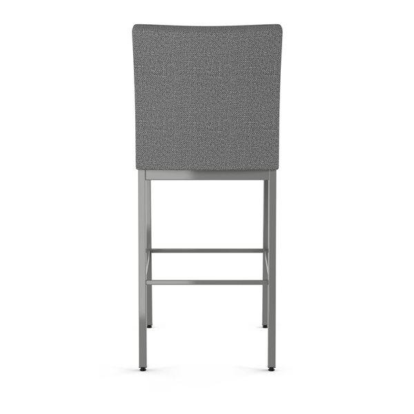 Amisco Industries Perry Plus 30-in Bar Stool - Grey Woven Fabric/Metallic Grey Metal