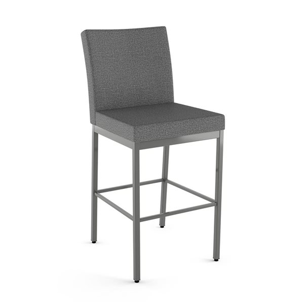Amisco Industries Perry Plus 30-in Bar Stool - Grey Woven Fabric/Metallic Grey Metal