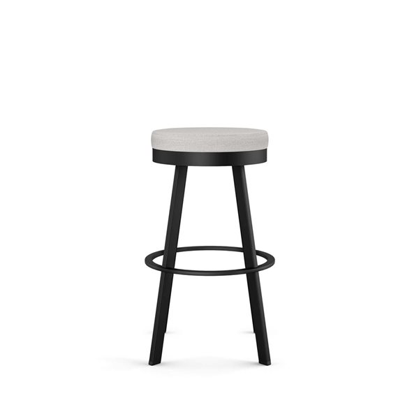 Amisco Industries Swice 26-in Swivel Counter Stool - Light Grey Polyester/Black Metal