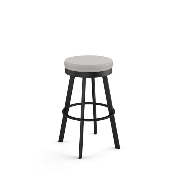 Amisco Industries Swice 26-in Swivel Counter Stool - Light Grey Polyester/Black Metal