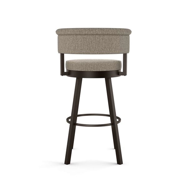 Amisco Industries Rosco 30-in Swivel Bar Stool - Beige and Brown Woven/Dark Brown Metal