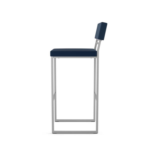 Amisco Industries Everly 30-in Bar Stool - Blue Polyurethane/Shiny Grey Metal