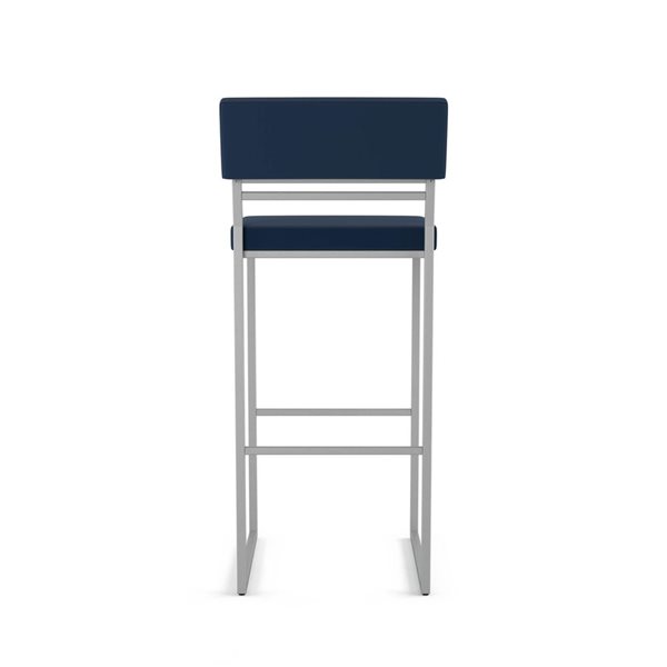 Amisco Industries Everly 30-in Bar Stool - Blue Polyurethane/Shiny Grey Metal