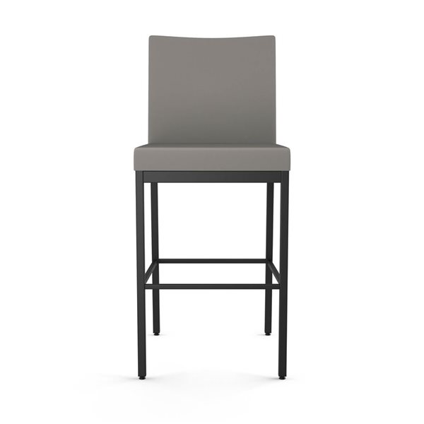 Amisco Industries Perry Plus 26-in Counter Stool - Taupe Grey Faux Leather/Black Metal