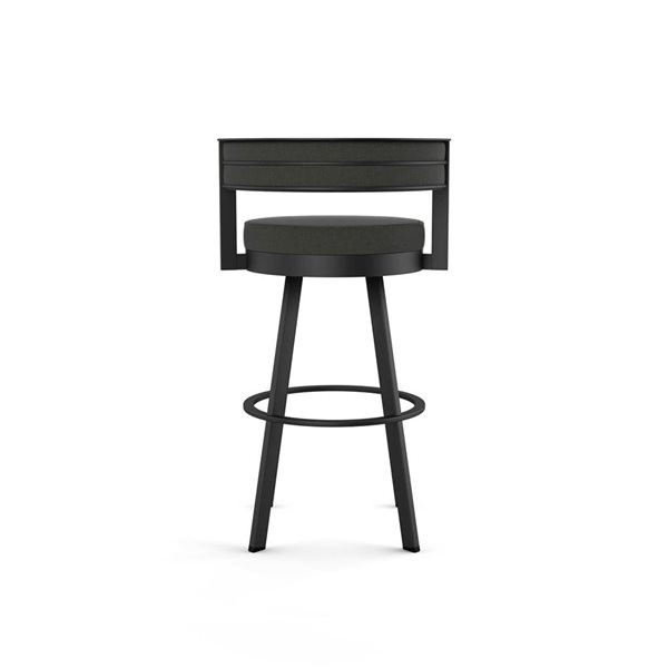 Amisco Industries Browser 26-in Swivel Counter Stool - Charcoal Grey Polyester /Black Metal