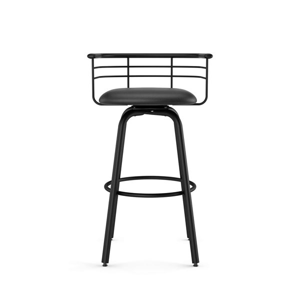 Tabouret bar pivotant Amisco Industries Turbo 30 po en similicuir noir/métal noir