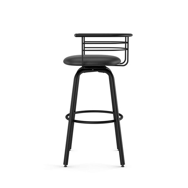 Tabouret bar pivotant Amisco Industries Turbo 30 po en similicuir noir/métal noir