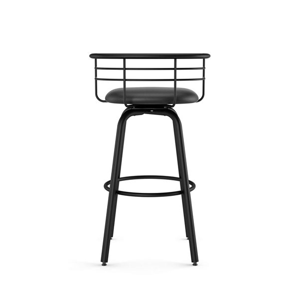 Tabouret bar pivotant Amisco Industries Turbo 30 po en similicuir noir/métal noir