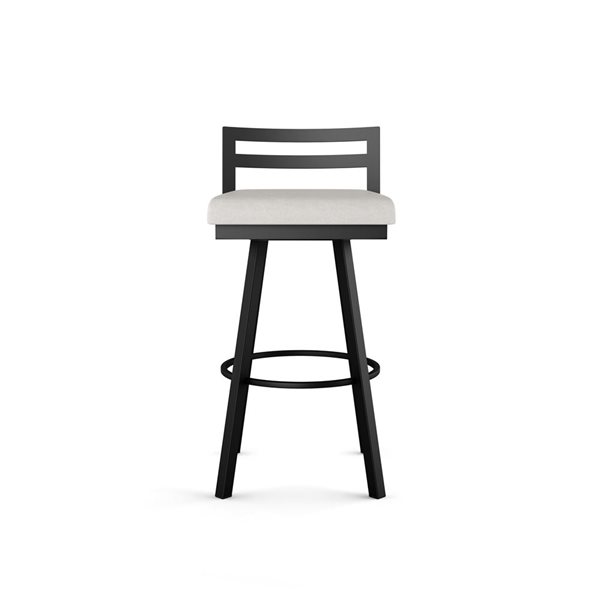 Tabouret comptoir pivotant Amisco Industries Derek 26 po en polyuréthane gris pâle/ métal noir