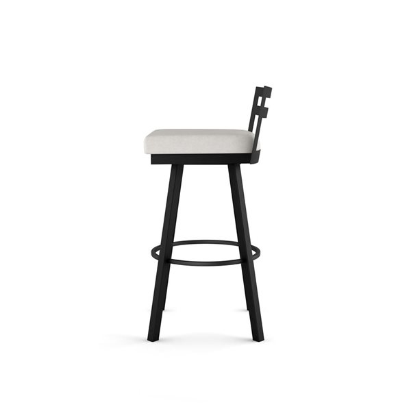 Tabouret comptoir pivotant Amisco Industries Derek 26 po en polyuréthane gris pâle/ métal noir