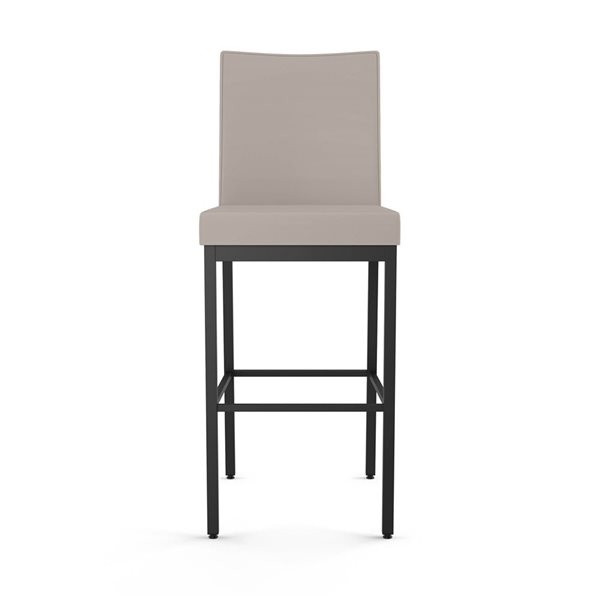 Tabouret de comptoir Amisco Industries Perry 26 po en similicuir crème/métal noir