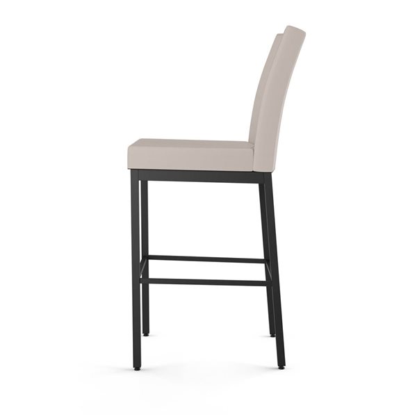 Tabouret de comptoir Amisco Industries Perry 26 po en similicuir crème/métal noir