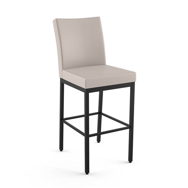 Tabouret de comptoir Amisco Industries Perry 26 po en similicuir crème/métal noir