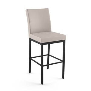 Tabouret de comptoir Amisco Industries Perry 26 po en similicuir crème/métal noir