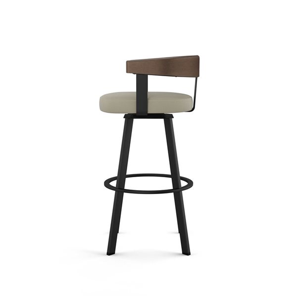 Tabouret de bar pivot Amisco Industries Lars 30 po en similicuir grège/métal noir