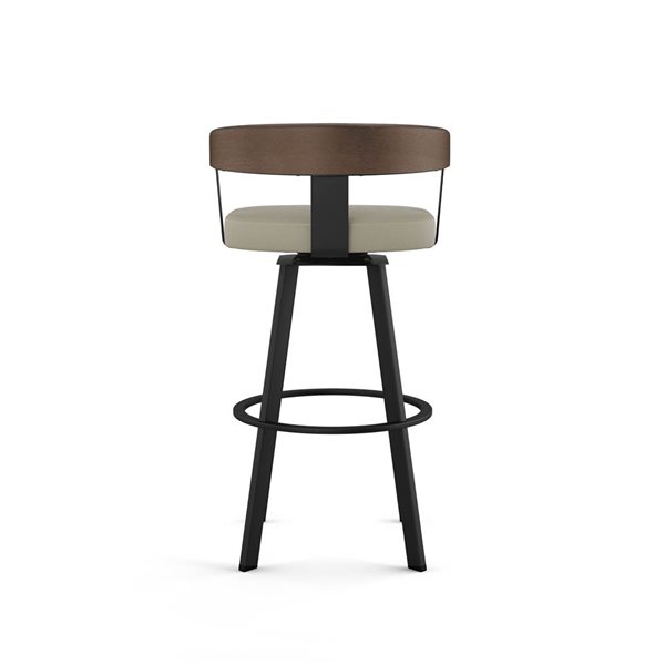 Tabouret de bar pivot Amisco Industries Lars 30 po en similicuir grège/métal noir