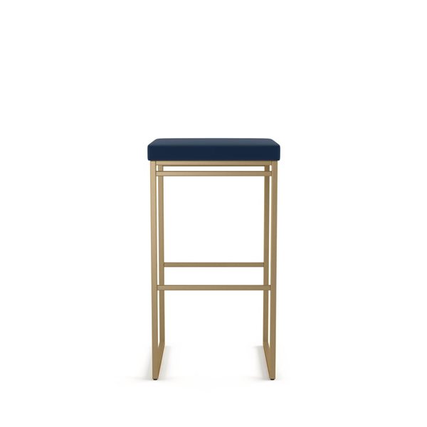 Amisco Industries Easy 30-in Bar Stool - Blue Polyurethane/Golden Metal