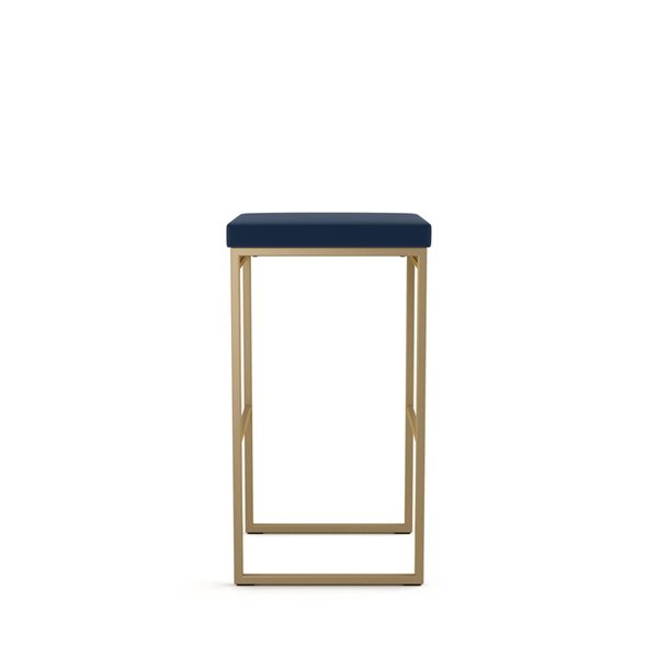 Amisco Industries Easy 30-in Bar Stool - Blue Polyurethane/Golden Metal