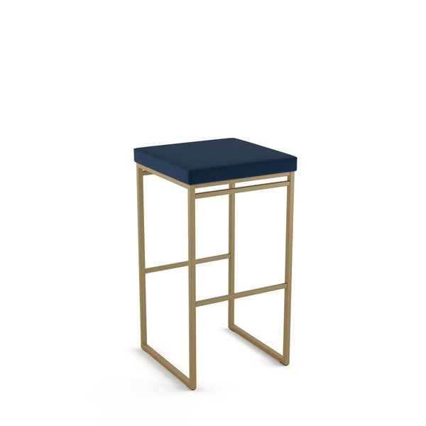 Amisco Industries Easy 30-in Bar Stool - Blue Polyurethane/Golden Metal