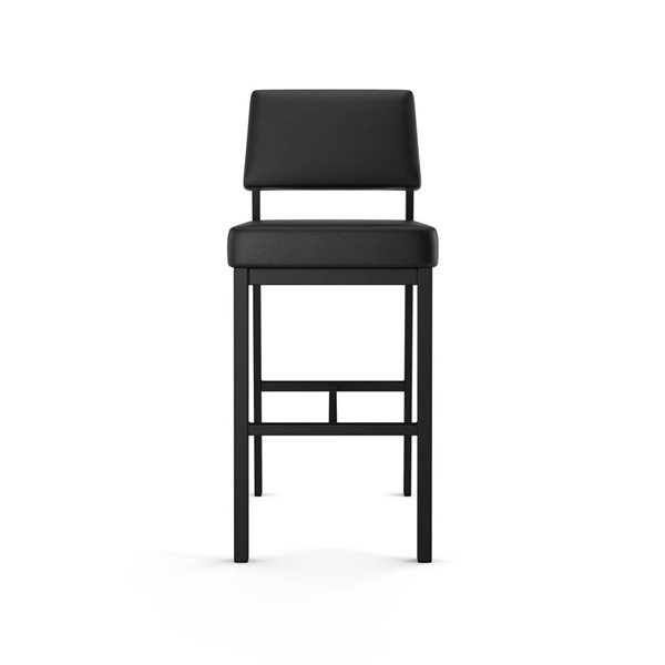 Amisco Industries Avery 30-in Bar Stool - Black Faux Leather/Black Metal