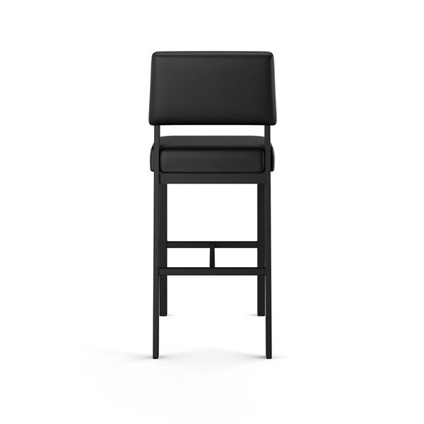 Amisco Industries Avery 30-in Bar Stool - Black Faux Leather/Black Metal