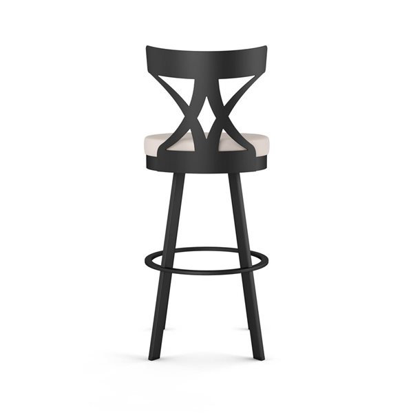 Amisco Industries Washington 26-in Swivel Counter Stool - Cream Faux Leather/Black Metal