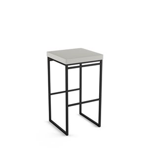 Amisco Industries Easy 30-in Bar Stool - Light Grey Polyester/Black Metal