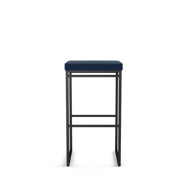 Amisco Industries Easy 30-in Bar Stool - Blue Polyurethane/Black Metal