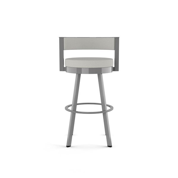 Amisco Industries Browser 26-in Swivel Counter Stool - Light Grey Polyester/Grey Metal