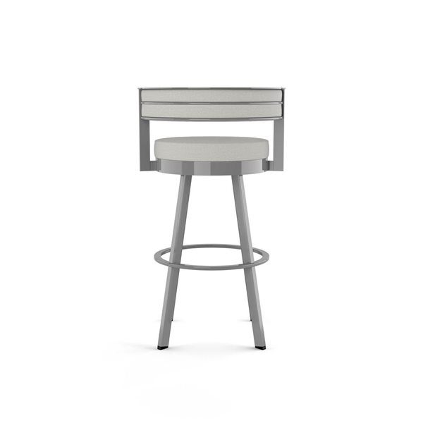 Amisco Industries Browser 26-in Swivel Counter Stool - Light Grey Polyester/Grey Metal