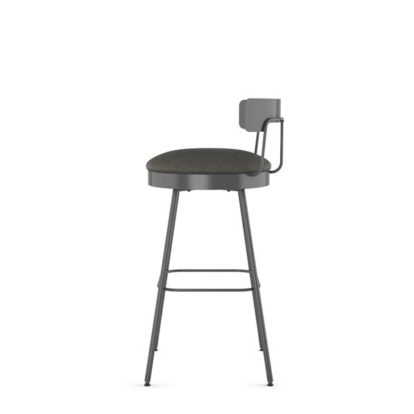 Amisco Industries Monza 30-in Swivel Bar Stool - Dark Grey Polyurethane/Dark Grey Metal