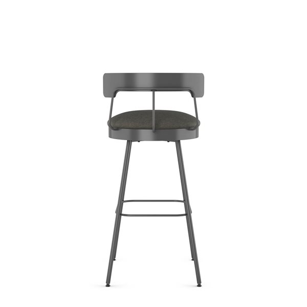 Amisco Industries Monza 30-in Swivel Bar Stool - Dark Grey Polyurethane/Dark Grey Metal
