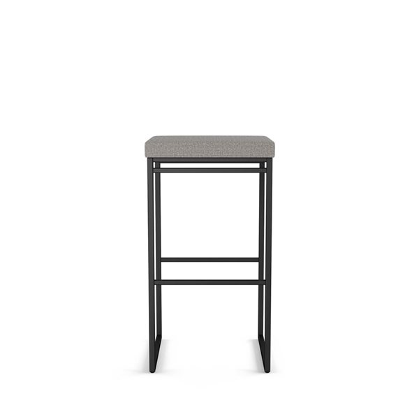 Amisco Industries Easy 30-in Bar Stool - Silver Grey Polyester/Black Metal