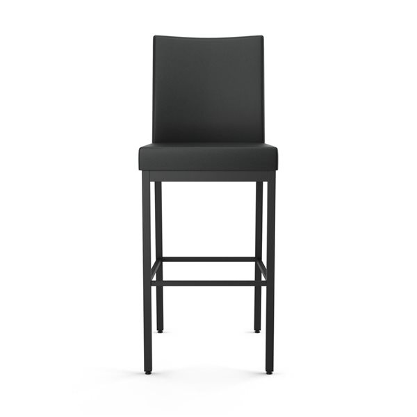 Amisco Industries Perry 26-in Counter Stool - Black Faux Leather/Black Metal