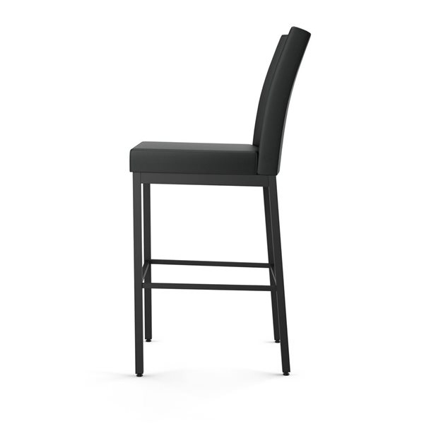 Amisco Industries Perry 26-in Counter Stool - Black Faux Leather/Black Metal