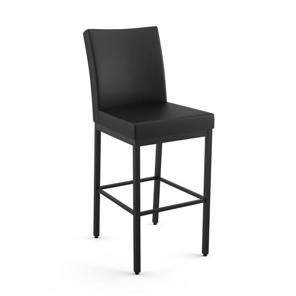 Amisco Industries Perry 26-in Counter Stool - Black Faux Leather/Black Metal