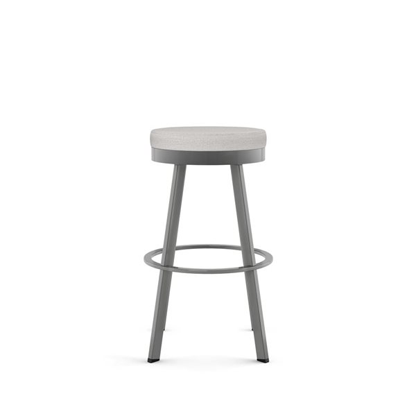 Amisco Industries Swice 30-in Swivel Bar Stool - Light Grey Polyester/Grey Metal