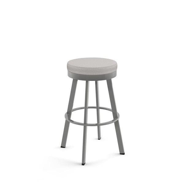 Amisco Industries Swice 30-in Swivel Bar Stool - Light Grey Polyester/Grey Metal