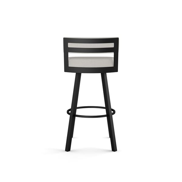 Amisco Industries Travis 30-in Swivel Bar Stool - Grey Beige Polyester/Black Metal