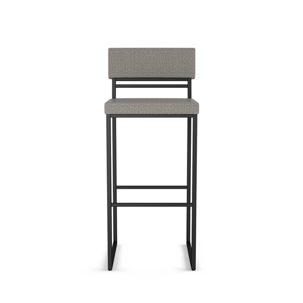 Amisco Industries Everly 30-in Bar Stool - Silver Grey Polyester/Black Metal