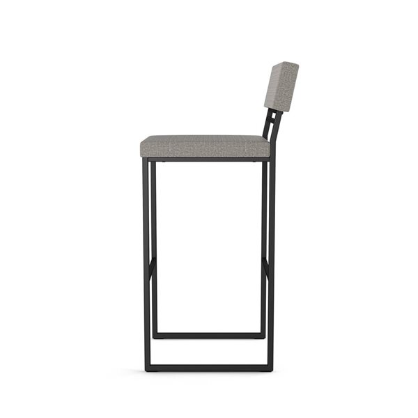 Amisco Industries Everly 30-in Bar Stool - Silver Grey Polyester/Black Metal