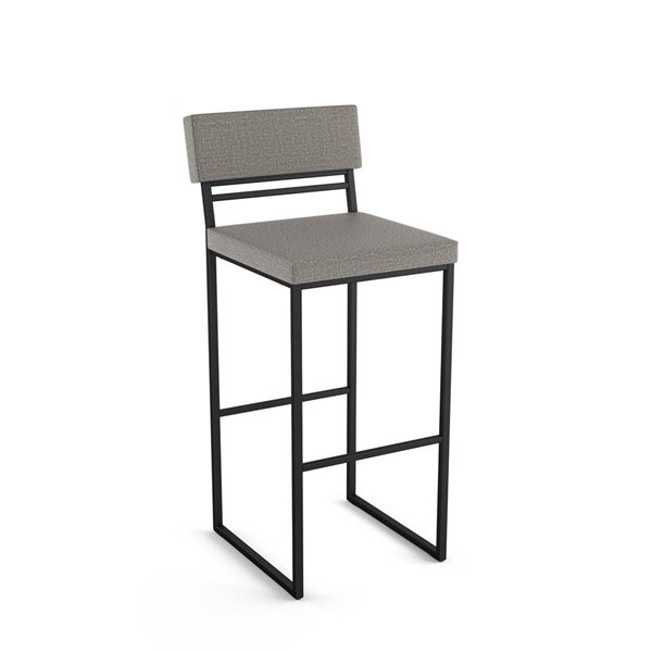 Amisco Industries Everly 30-in Bar Stool - Silver Grey Polyester/Black Metal