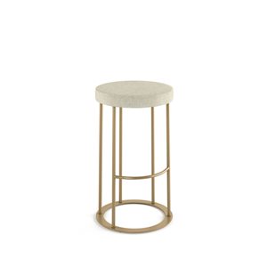 Amisco Industries Iris 30-in Bar Stool - Light Beige PVC/Golden Metal