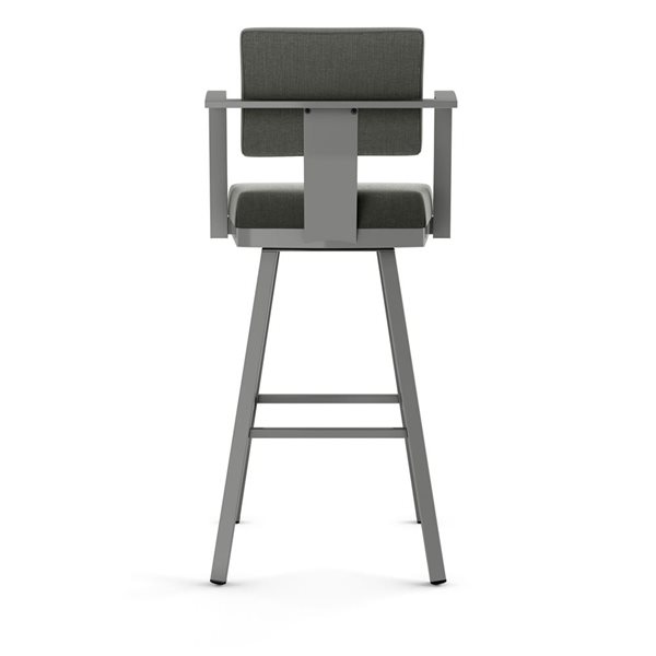 Amisco Industries Akers 26-in Swivel Counter Stool - Charcoal Grey Polyester/Glossy Grey