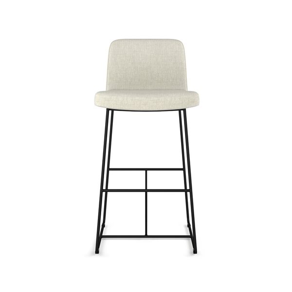 Amisco Industries Winslet 26-in Counter Stool - Light Beige PVC/Black Metal